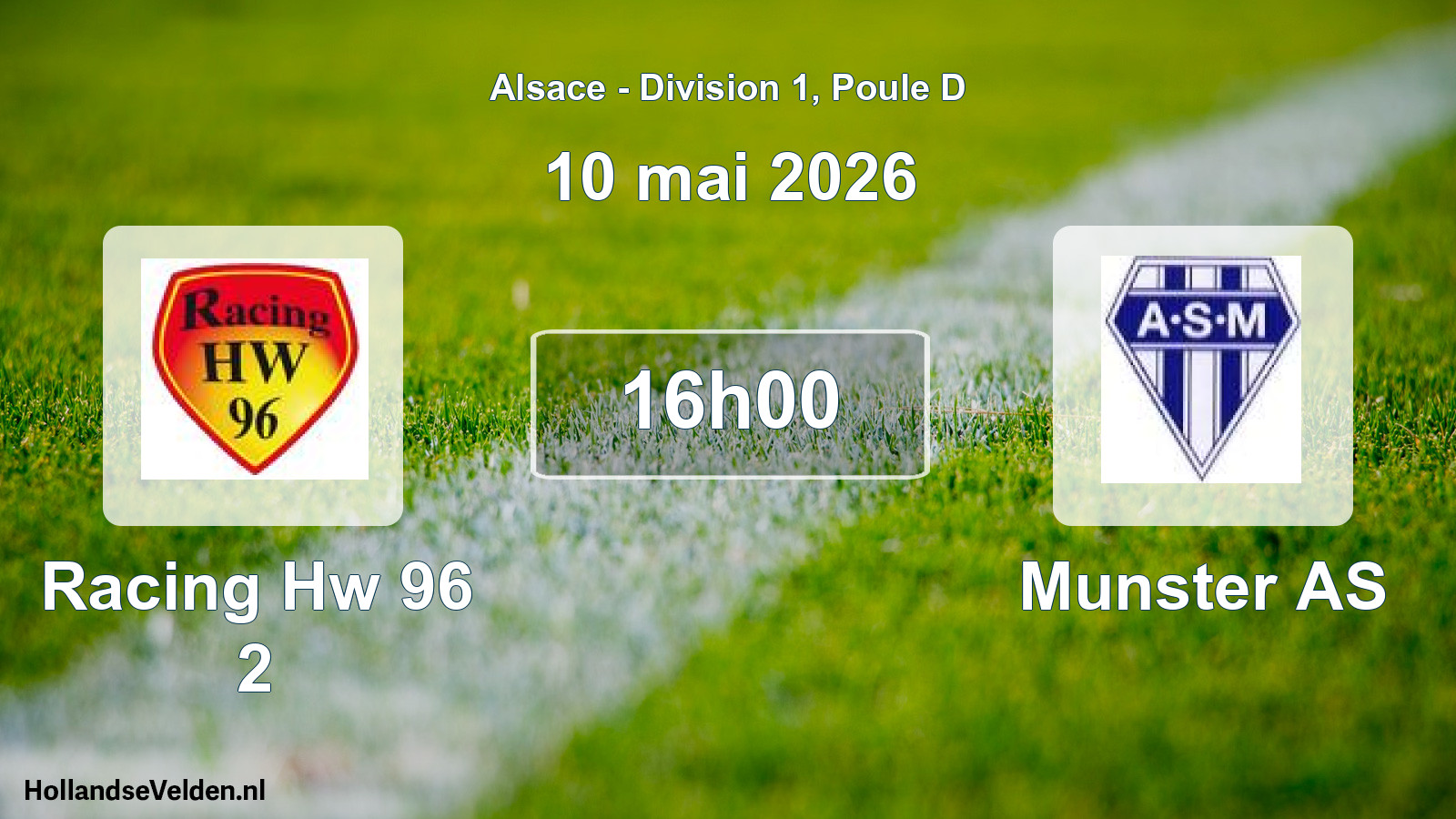 Match programmé: Racing Hw 96 2 - Munster AS (10 mai 2026)