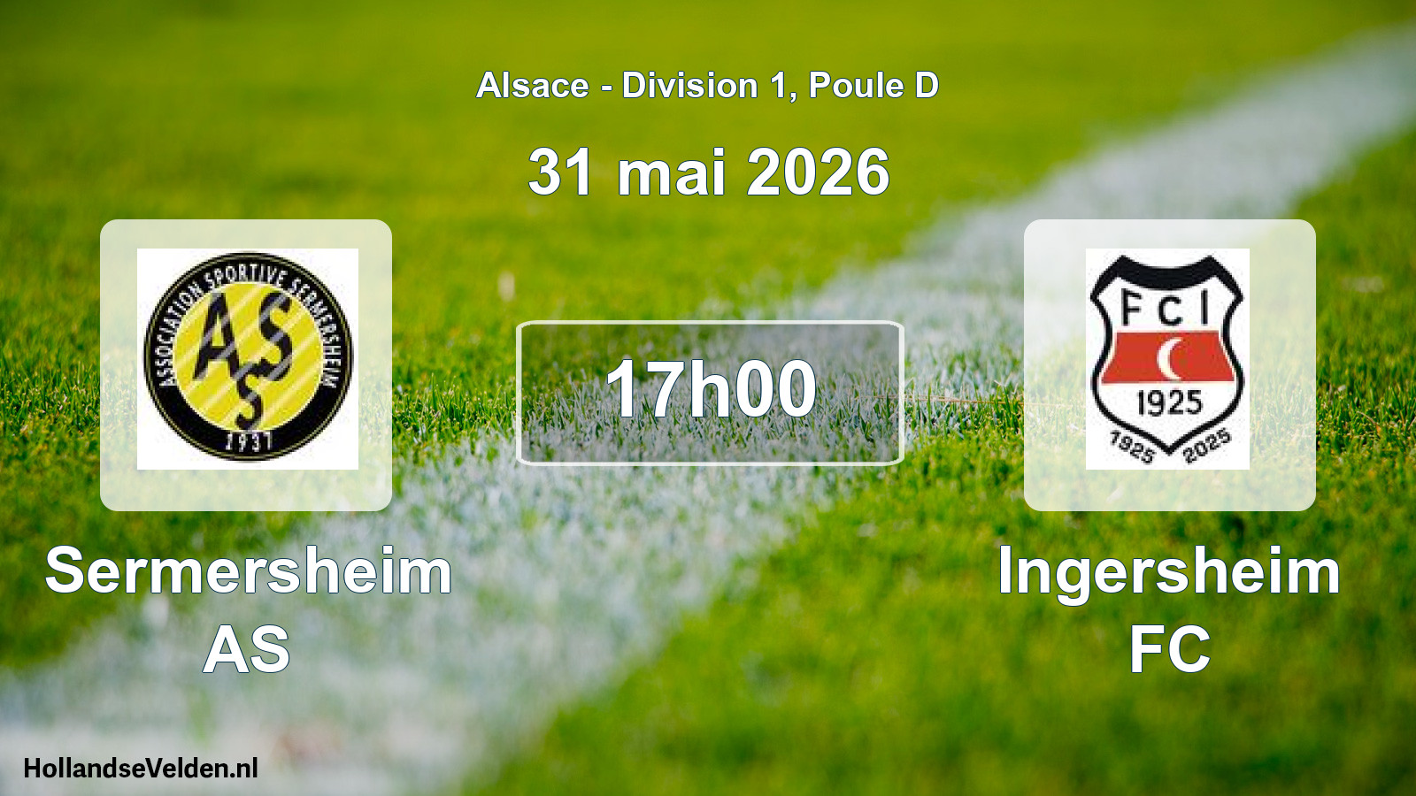 Match programmé: Sermersheim AS - Ingersheim FC (31 mai 2026)