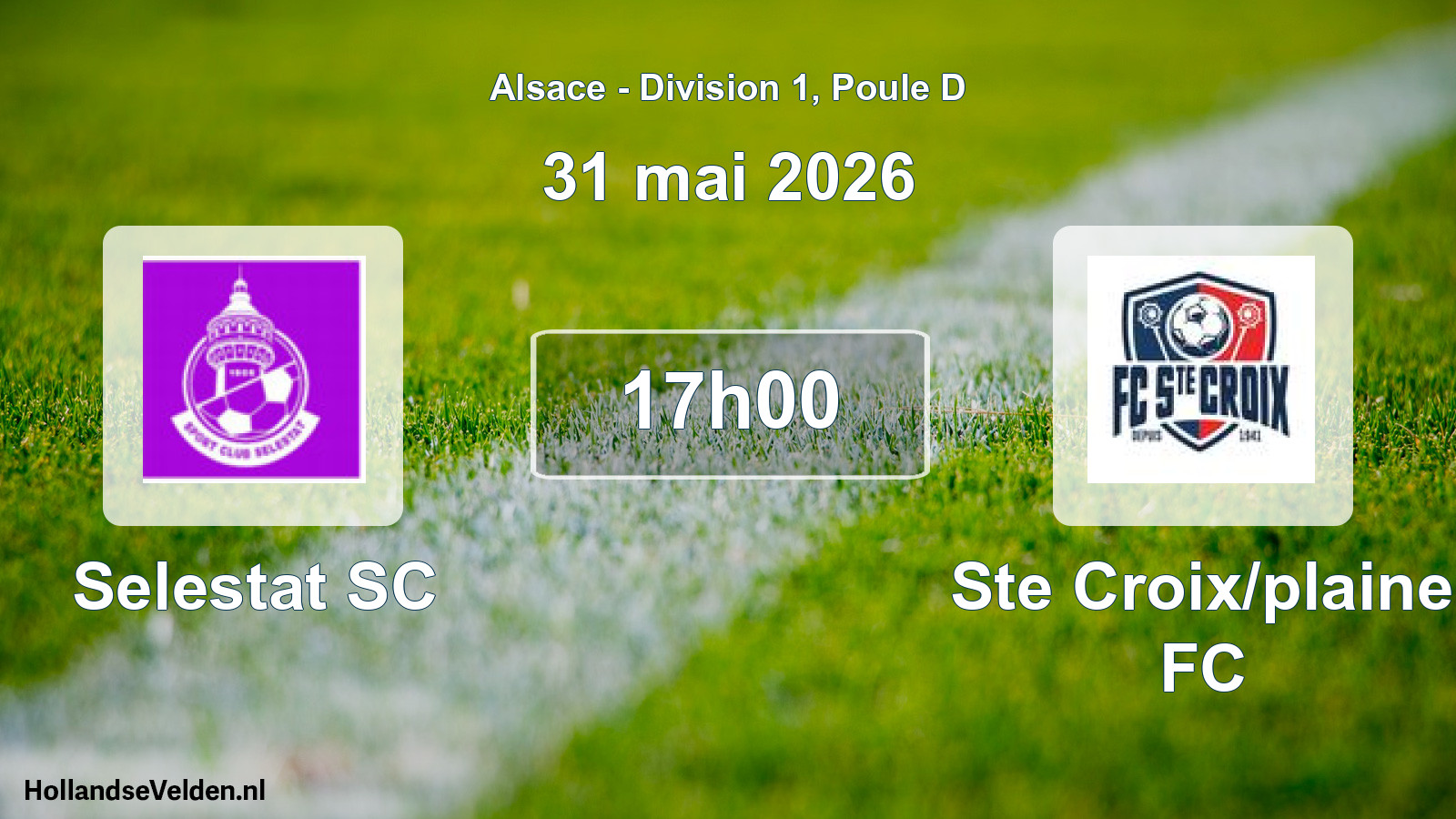 Geplande wedstrijd: Selestat SC - Ste Croix/plaine FC (31 mei 2026)