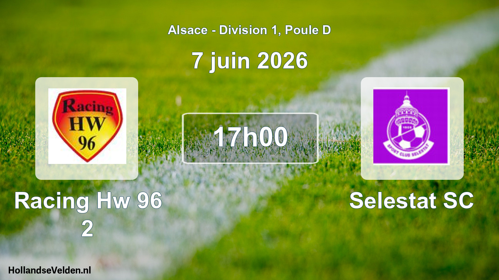 Match programmé: Racing Hw 96 2 - Selestat SC (7 juin 2026)