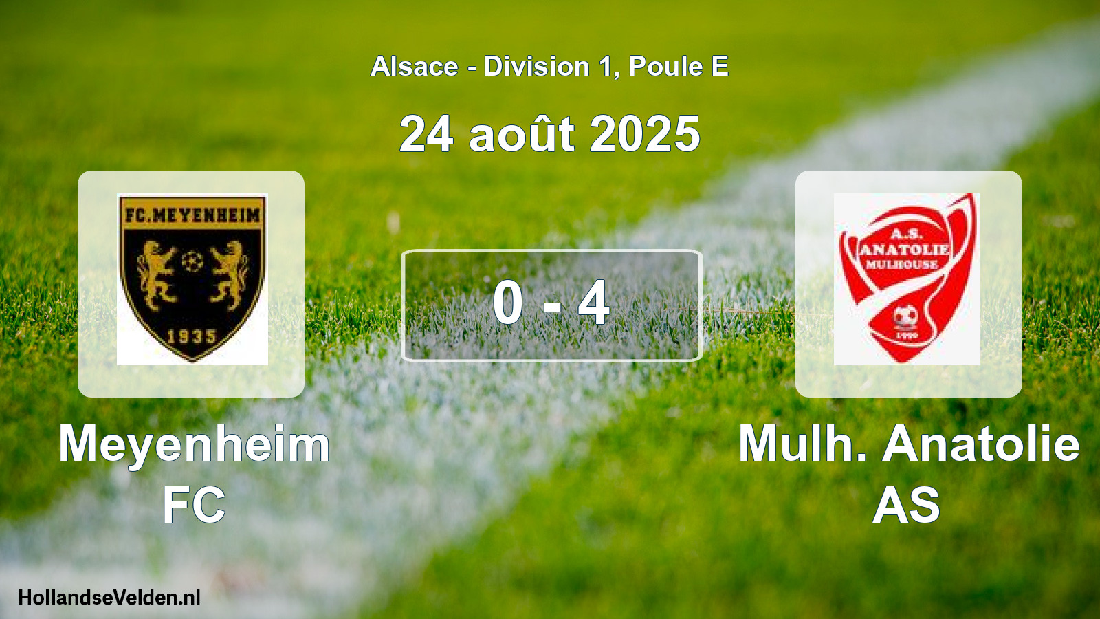 Gespeelde wedstrijd: Meyenheim FC - Mulh. Anatolie AS 0 - 4 (24 augustus 2025)
