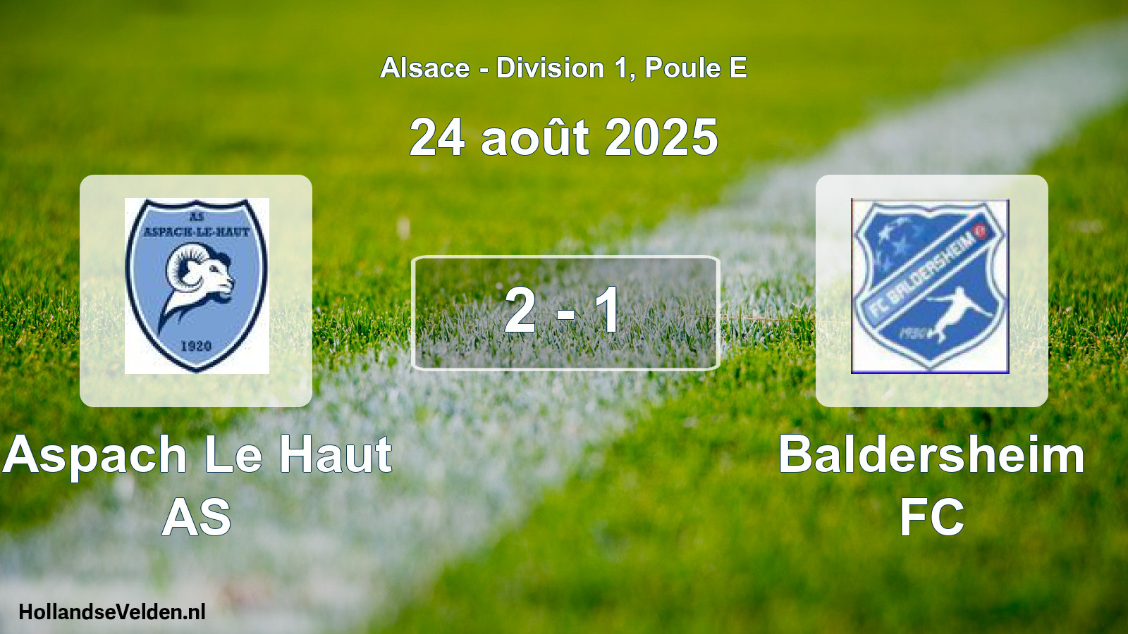 Match joué: Aspach Le Haut AS - Baldersheim FC 2 - 1 (24 août 2025)