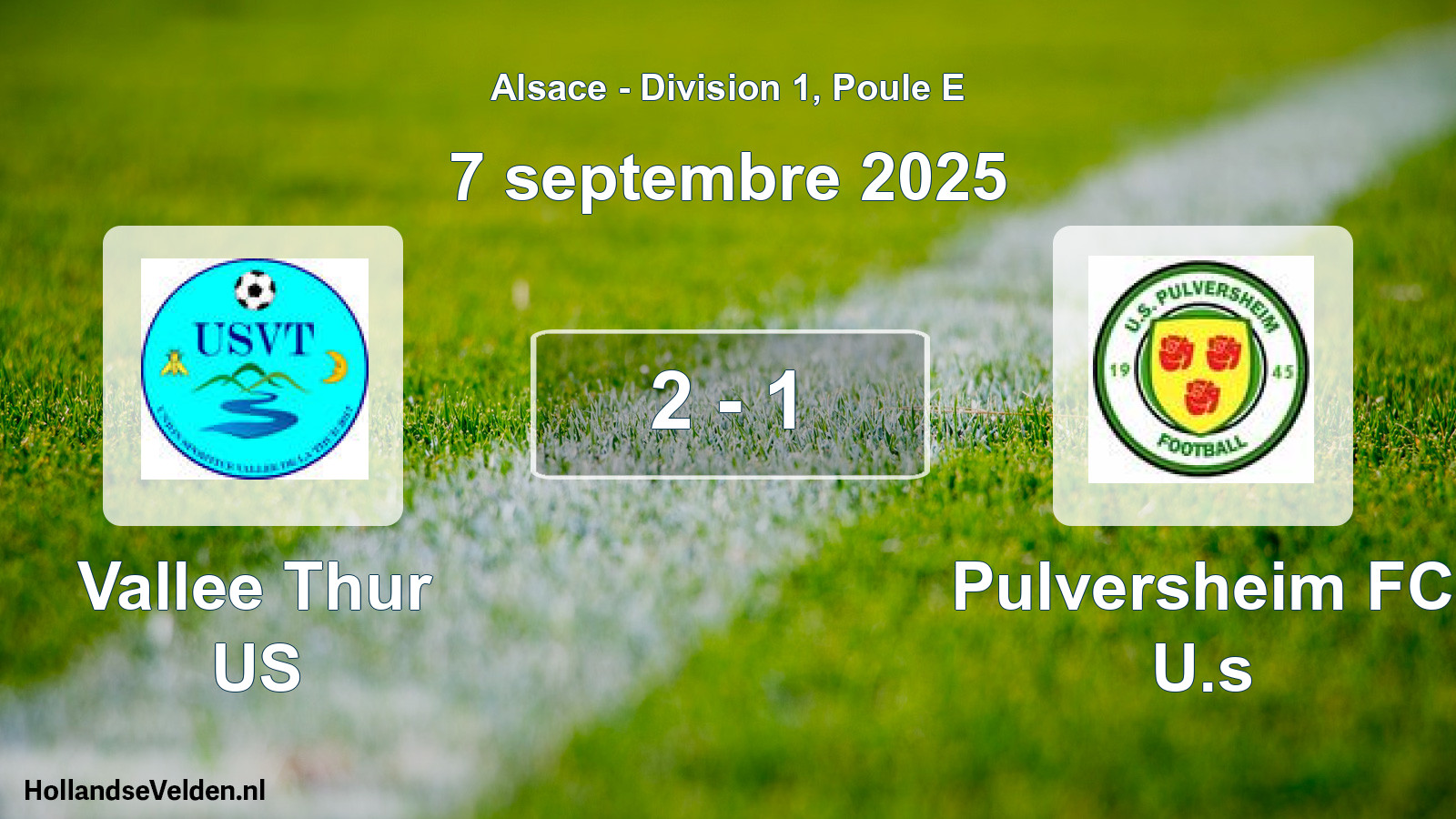 Total number of matches played: Vallee Thur US - Pulversheim FC U.s 2 - 1 (7 September 2025)