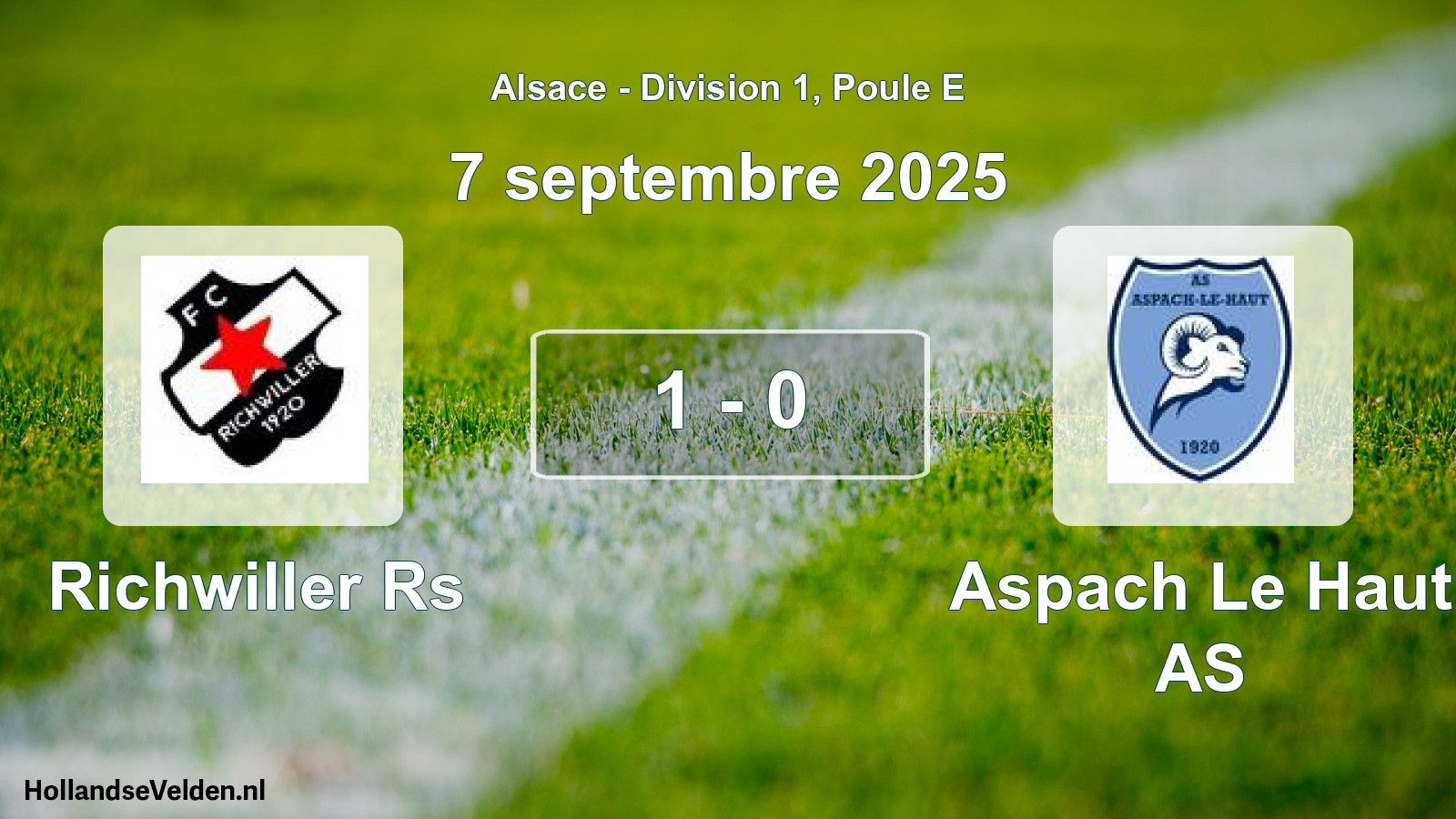Match joué: Richwiller Rs - Aspach Le Haut AS 1 - 0 (7 septembre 2025)