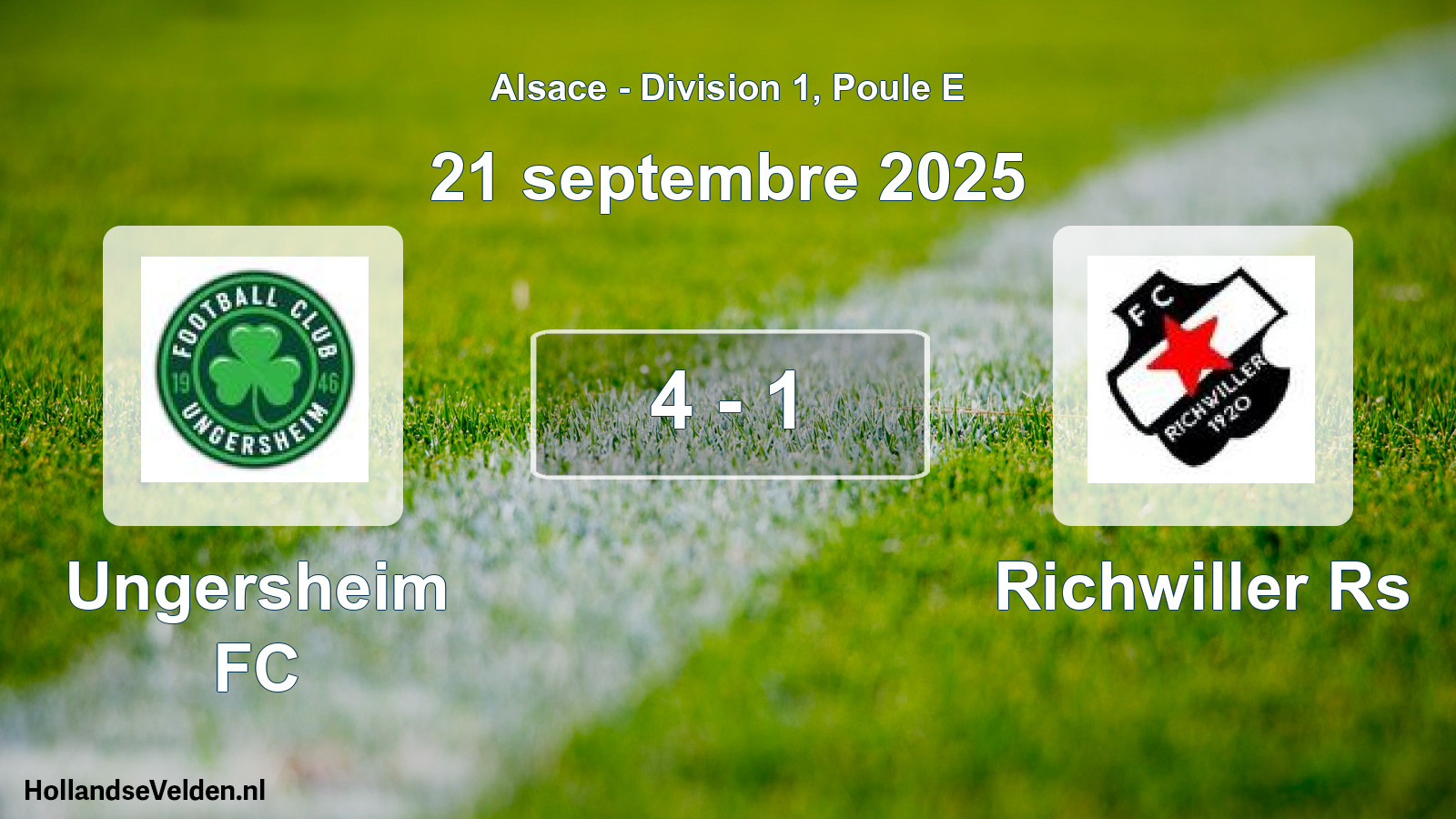 Gespeelde wedstrijd: Ungersheim FC - Richwiller Rs 4 - 1 (21 september 2025)