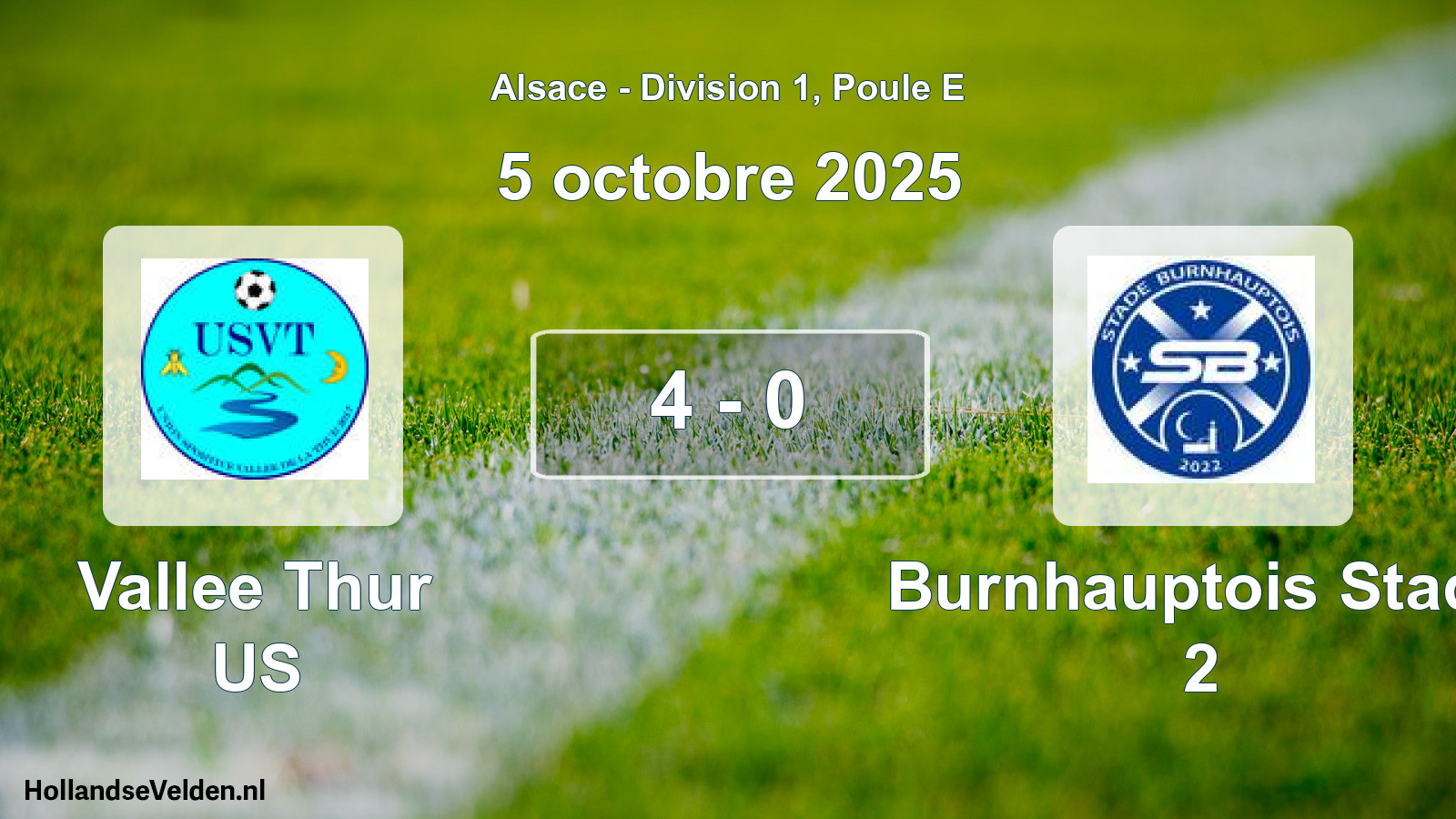 Match joué: Vallee Thur US - Burnhauptois Stade 2 4 - 0 (5 octobre 2025)