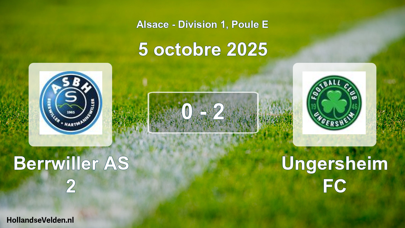 Match joué: Berrwiller AS 2 - Ungersheim FC 0 - 2 (5 octobre 2025)