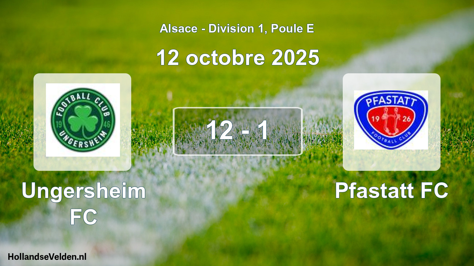 Match joué: Ungersheim FC - Pfastatt FC 12 - 1 (12 octobre 2025)