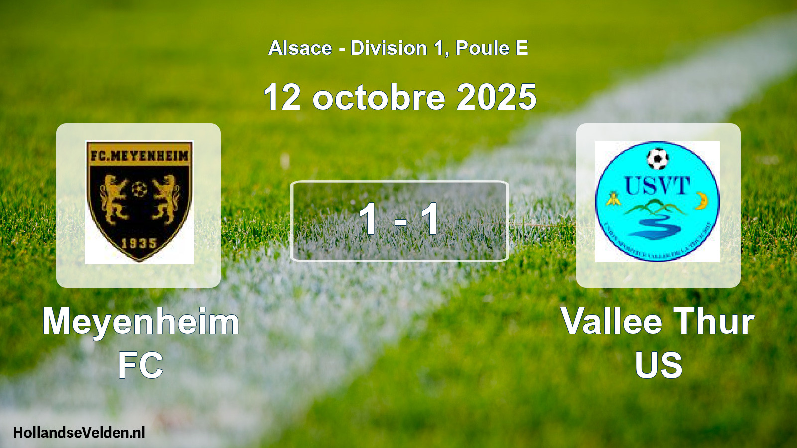Match joué: Meyenheim FC - Vallee Thur US 1 - 1 (12 octobre 2025)