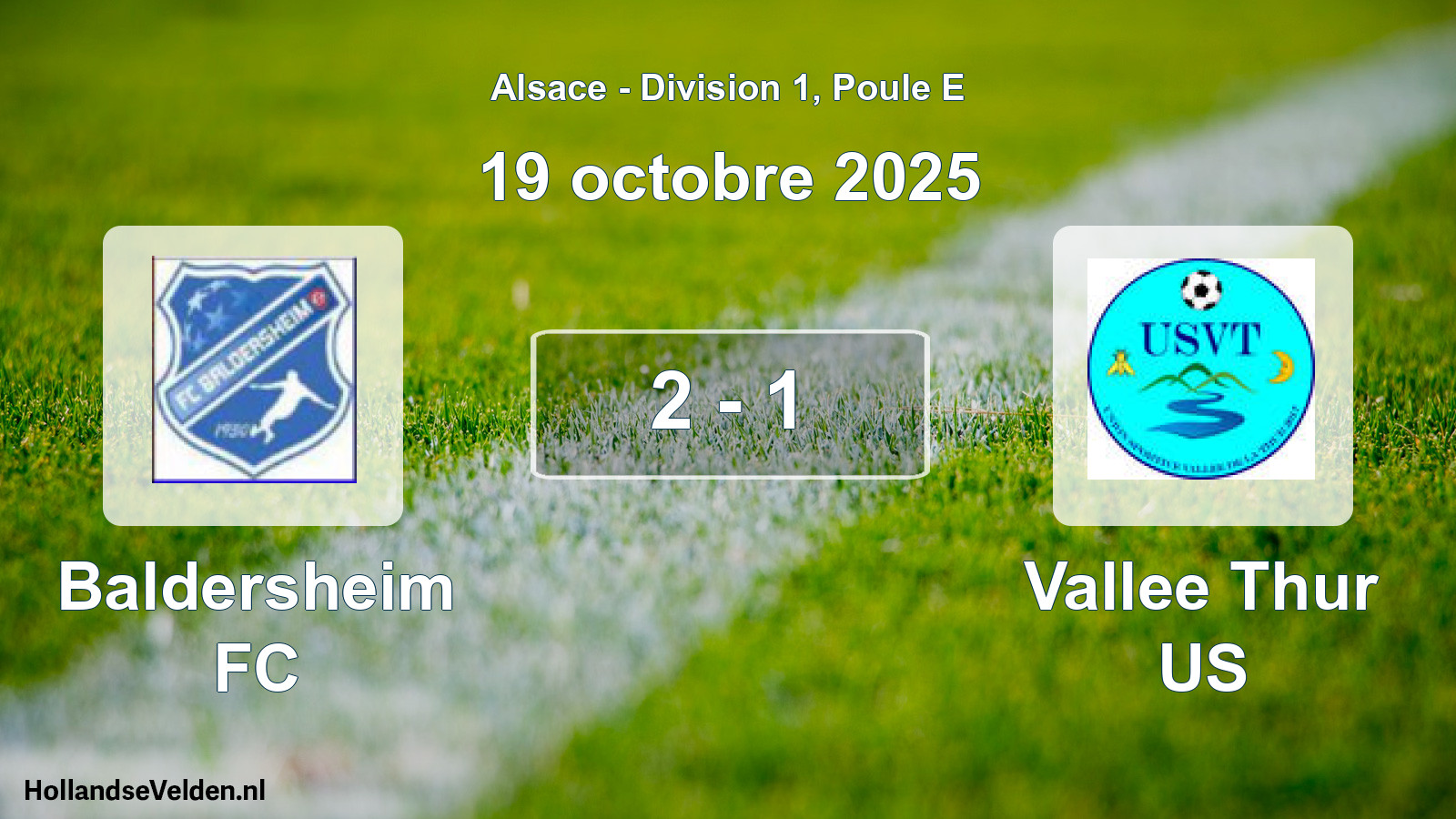 Match joué: Baldersheim FC - Vallee Thur US 2 - 1 (19 octobre 2025)