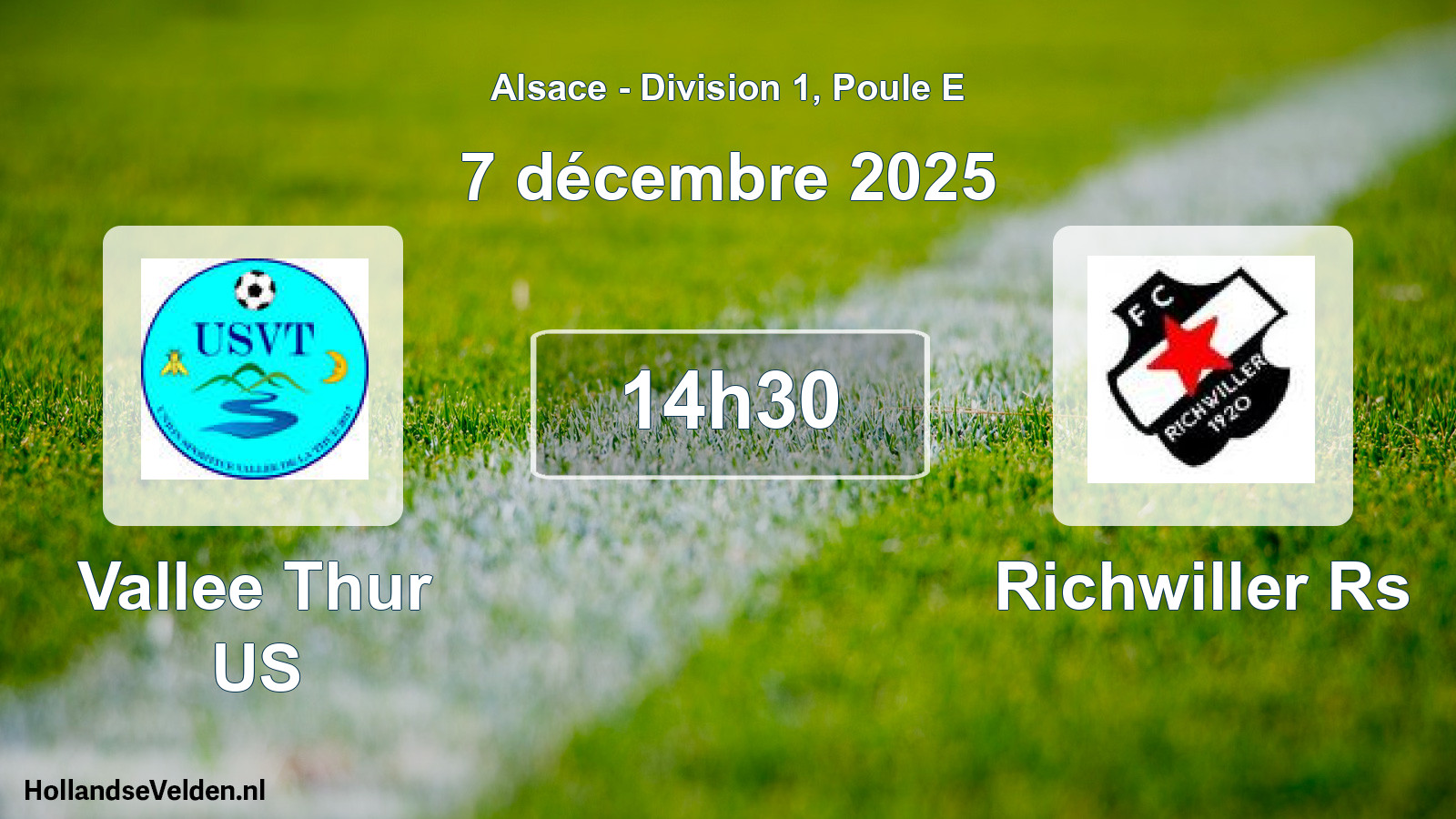 Match programmé: Vallee Thur US - Richwiller Rs (7 décembre 2025)