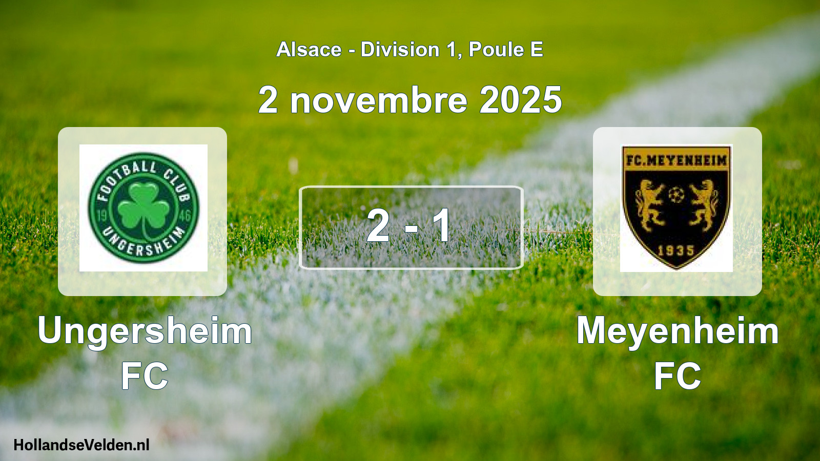 Total number of matches played: Ungersheim FC - Meyenheim FC 2 - 1 (2 November 2025)