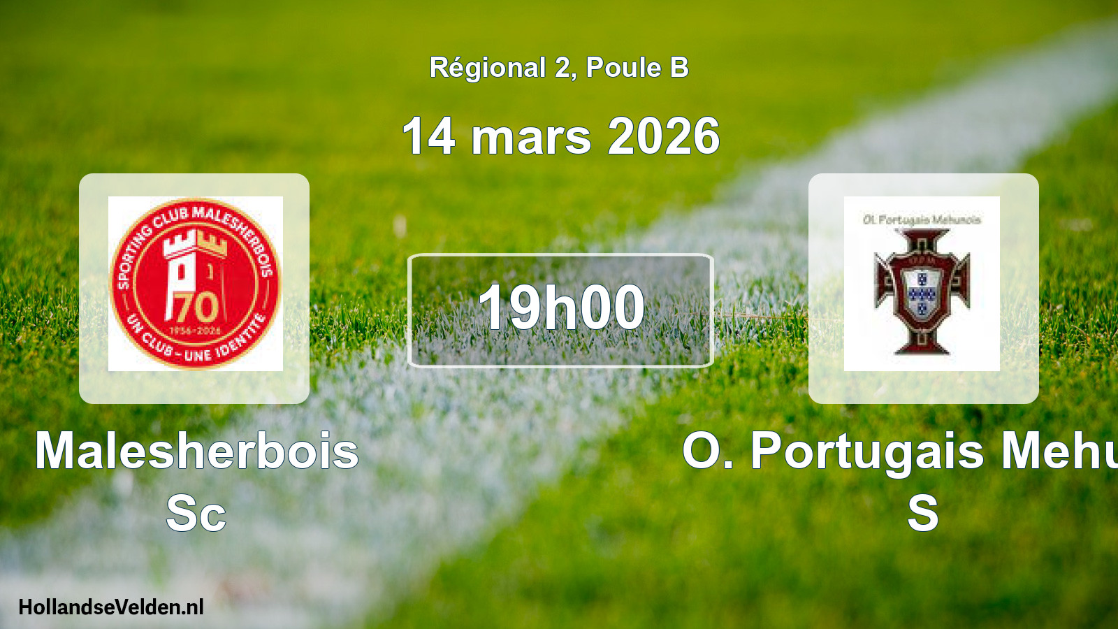 Geplande wedstrijd: Malesherbois Sc - O. Portugais Mehun S (14 maart 2026)
