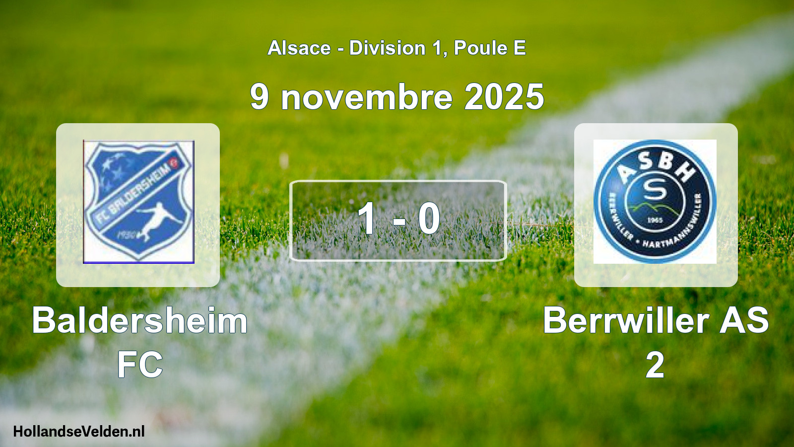 Match joué: Baldersheim FC - Berrwiller AS 2 1 - 0 (9 novembre 2025)