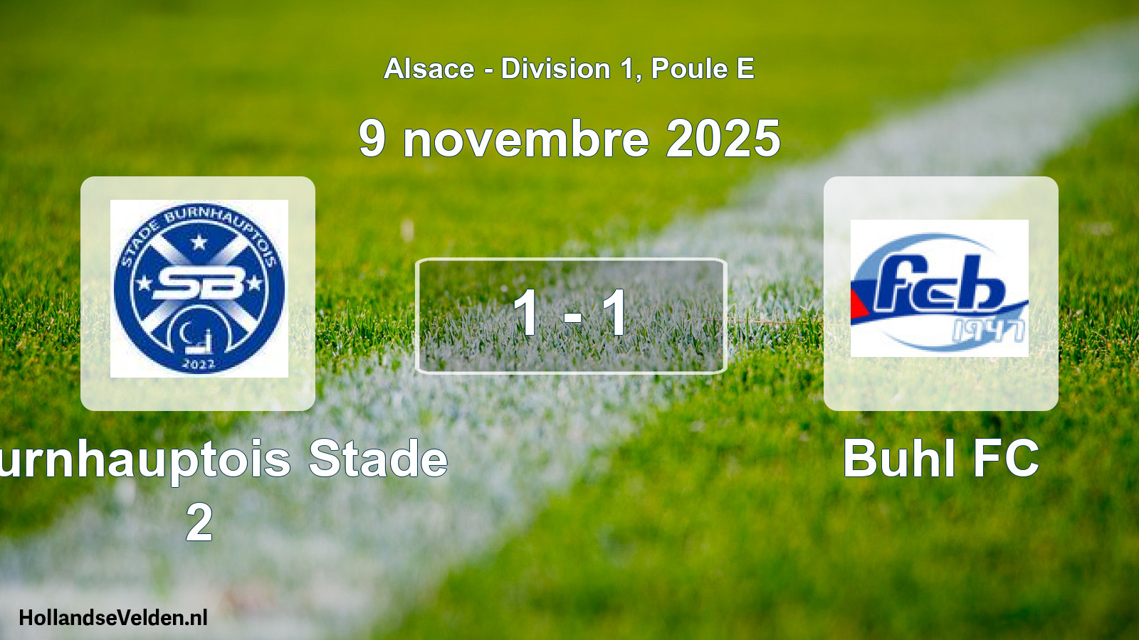 Match joué: Burnhauptois Stade 2 - Buhl FC 1 - 1 (9 novembre 2025)