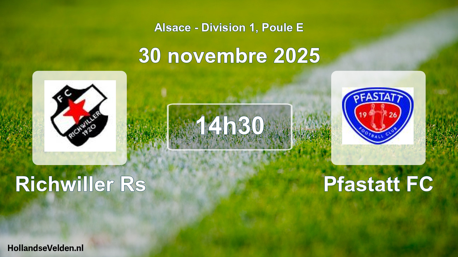 Match programmé: Richwiller Rs - Pfastatt FC (30 novembre 2025)