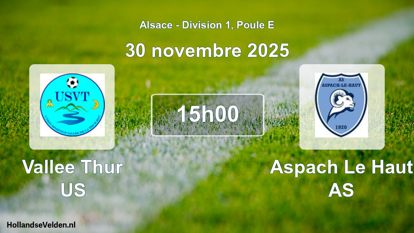 Scheduled Match: Vallee Thur US - Aspach Le Haut AS (30 November 2025)