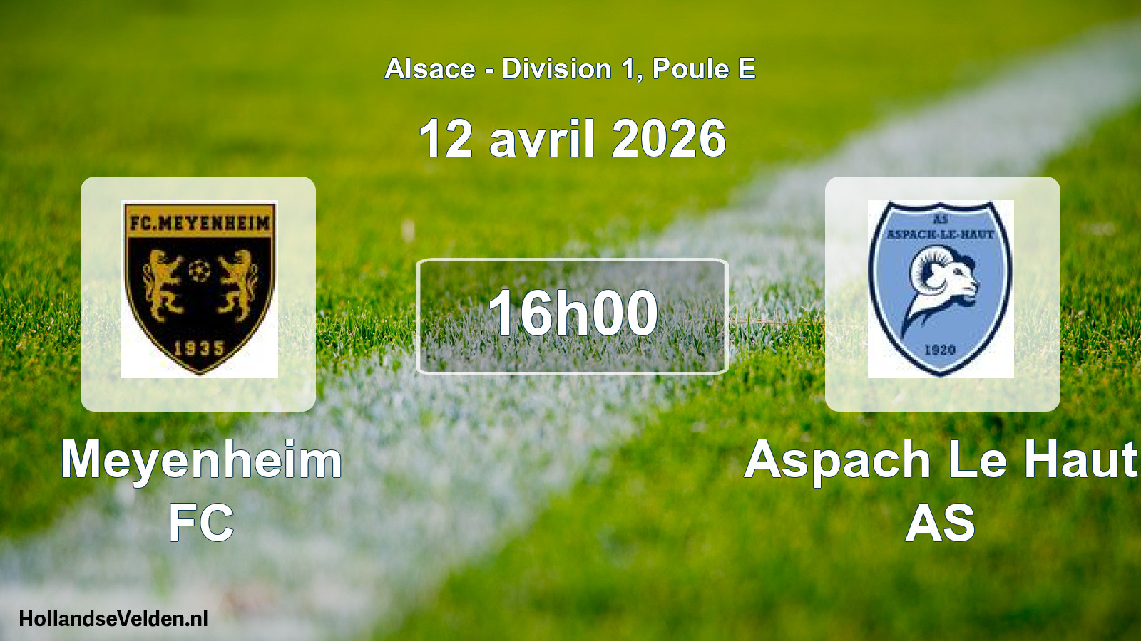 Match programmé: Meyenheim FC - Aspach Le Haut AS (12 avril 2026)