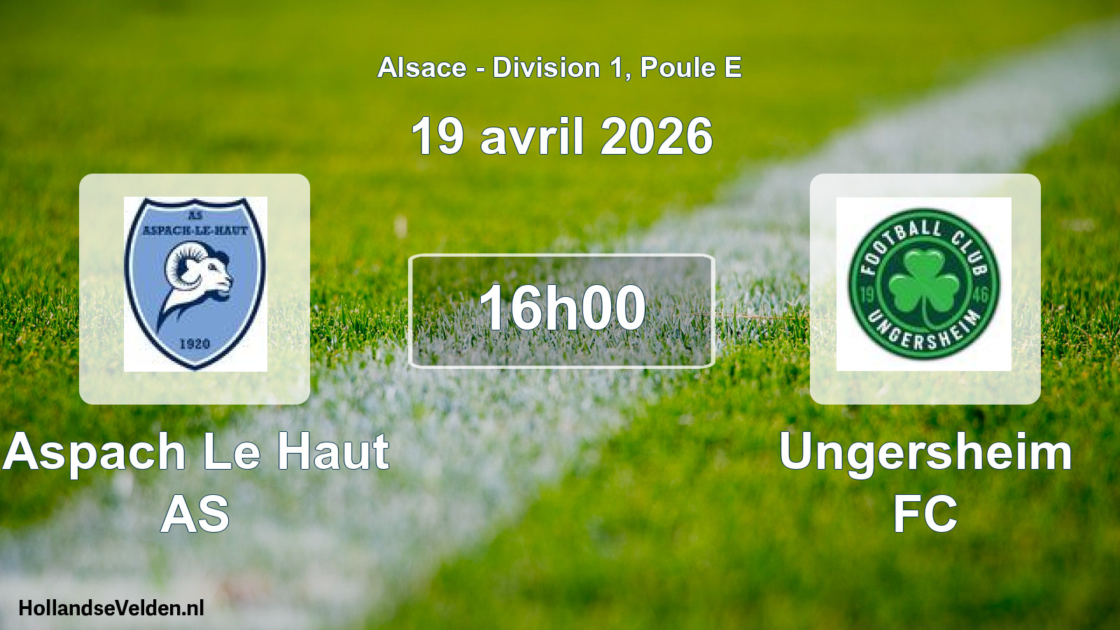 Scheduled Match: Aspach Le Haut AS - Ungersheim FC (19 April 2026)