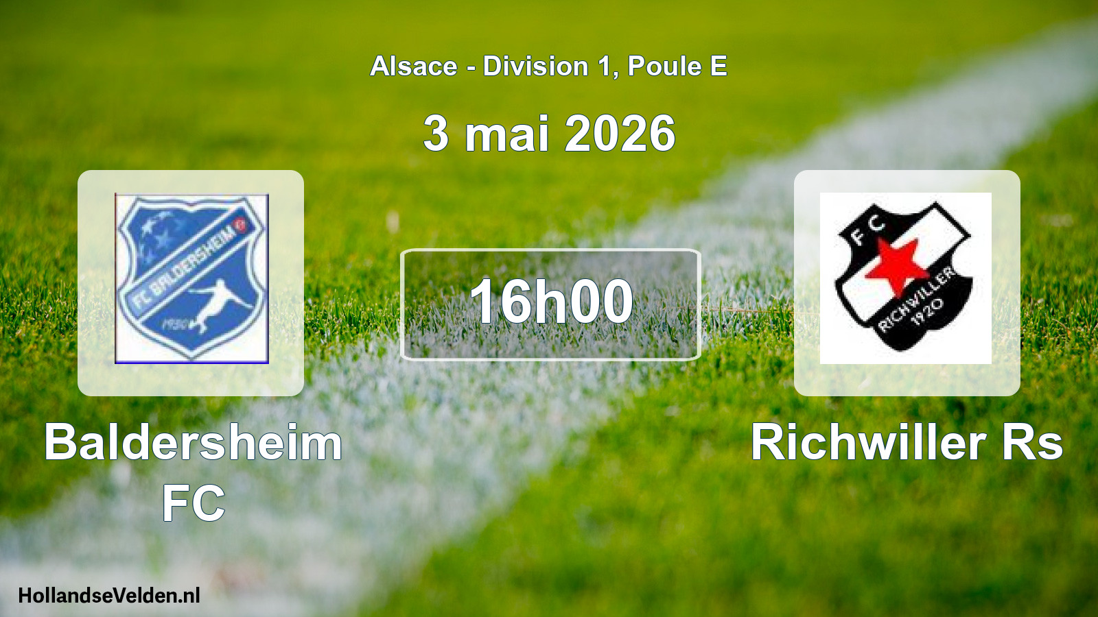 Match programmé: Baldersheim FC - Richwiller Rs (3 mai 2026)