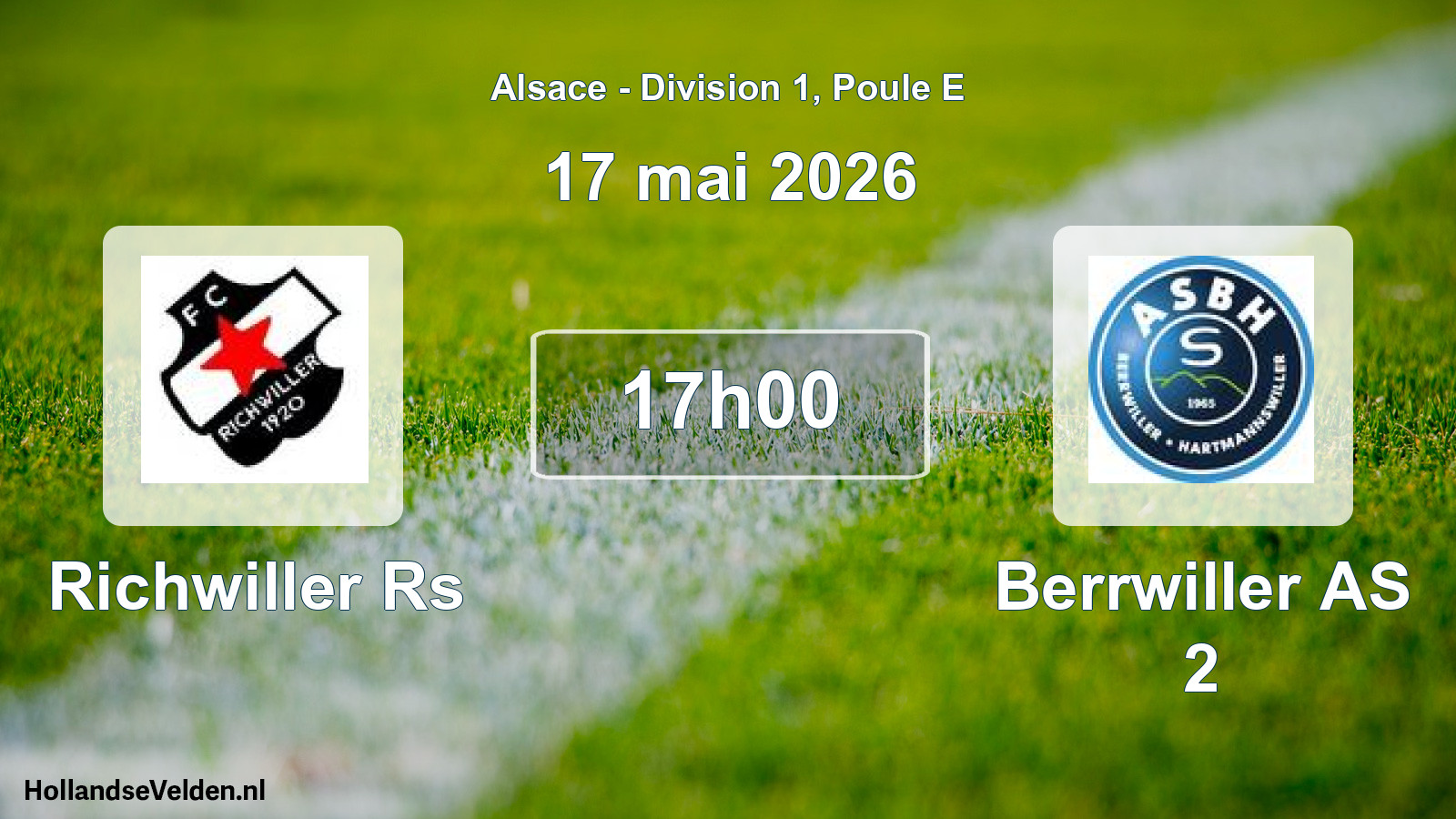 Match programmé: Richwiller Rs - Berrwiller AS 2 (17 mai 2026)