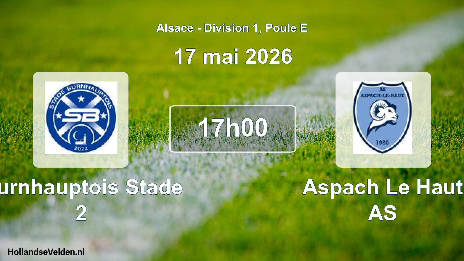 Match programmé: Burnhauptois Stade 2 - Aspach Le Haut AS (17 mai 2026)