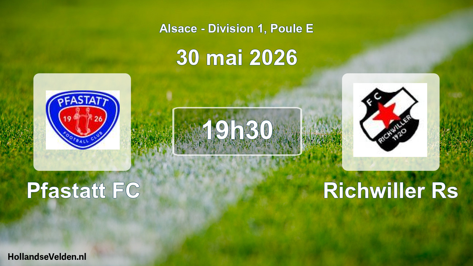 Match programmé: Pfastatt FC - Richwiller Rs (30 mai 2026)