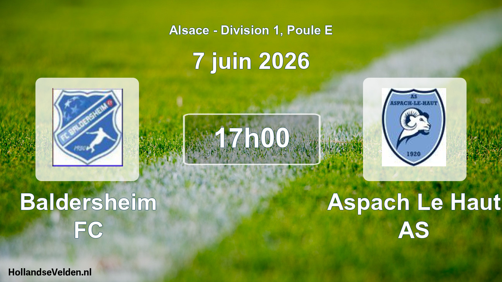 Match programmé: Baldersheim FC - Aspach Le Haut AS (7 juin 2026)
