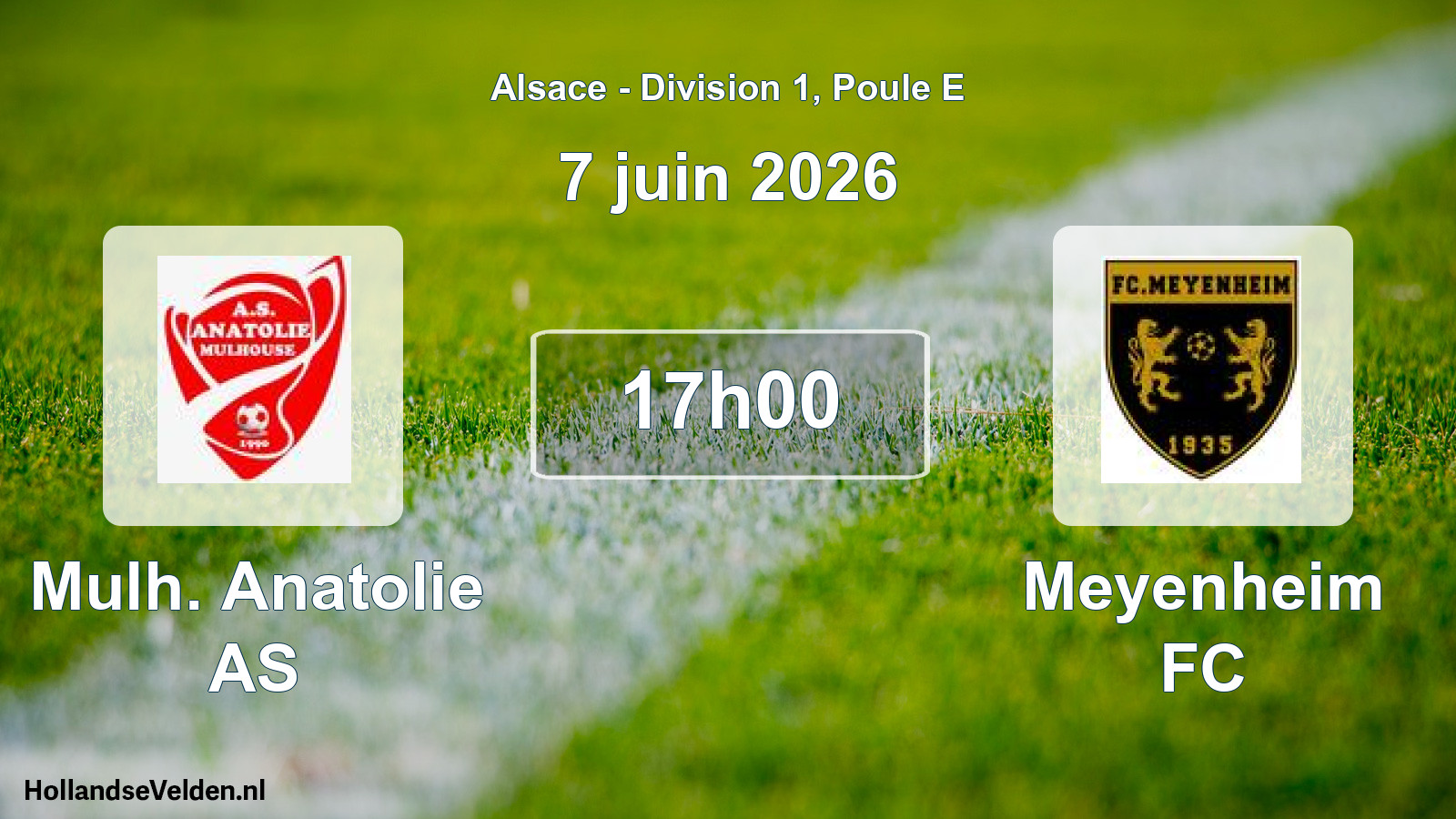Match programmé: Mulh. Anatolie AS - Meyenheim FC (7 juin 2026)