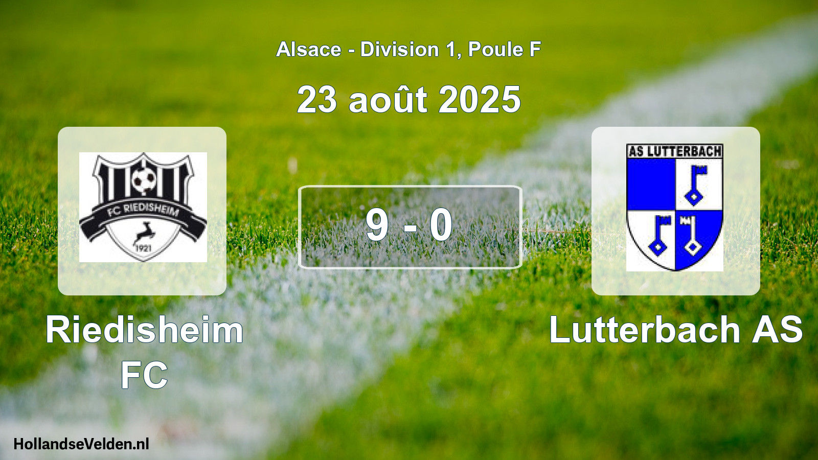 Match joué: Riedisheim FC - Lutterbach AS 9 - 0 (23 août 2025)