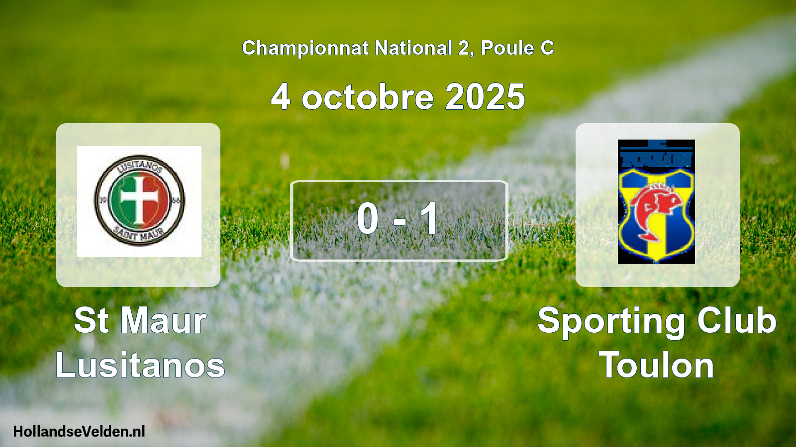 Gespeelde wedstrijd: St Maur Lusitanos - Sporting Club Toulon 0 - 1 (4 octobre 2025)