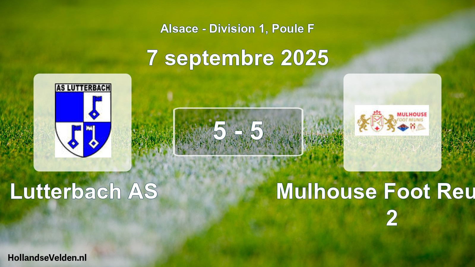 Total number of matches played: Lutterbach AS - Mulhouse Foot Reunis 2 5 - 5 (7 September 2025)