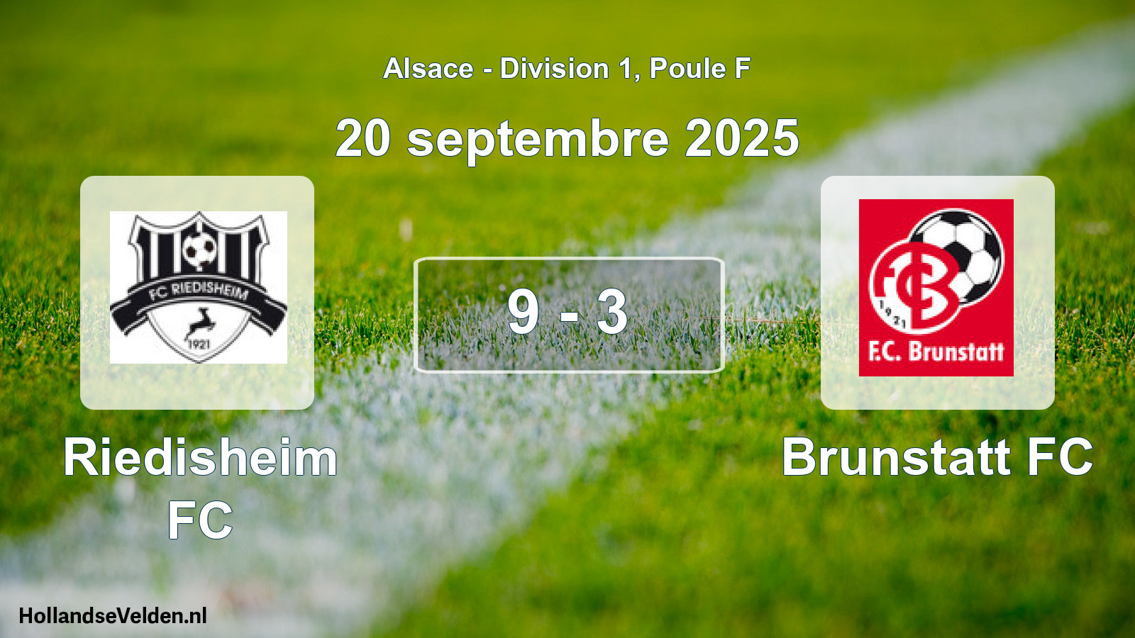 Match joué: Riedisheim FC - Brunstatt FC 9 - 3 (20 septembre 2025)