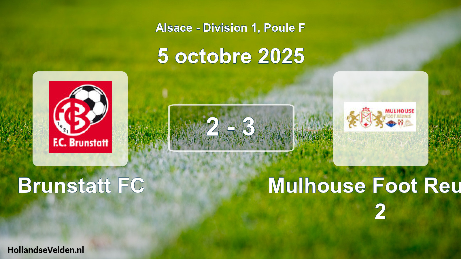 Match joué: Brunstatt FC - Mulhouse Foot Reunis 2 2 - 3 (5 octobre 2025)