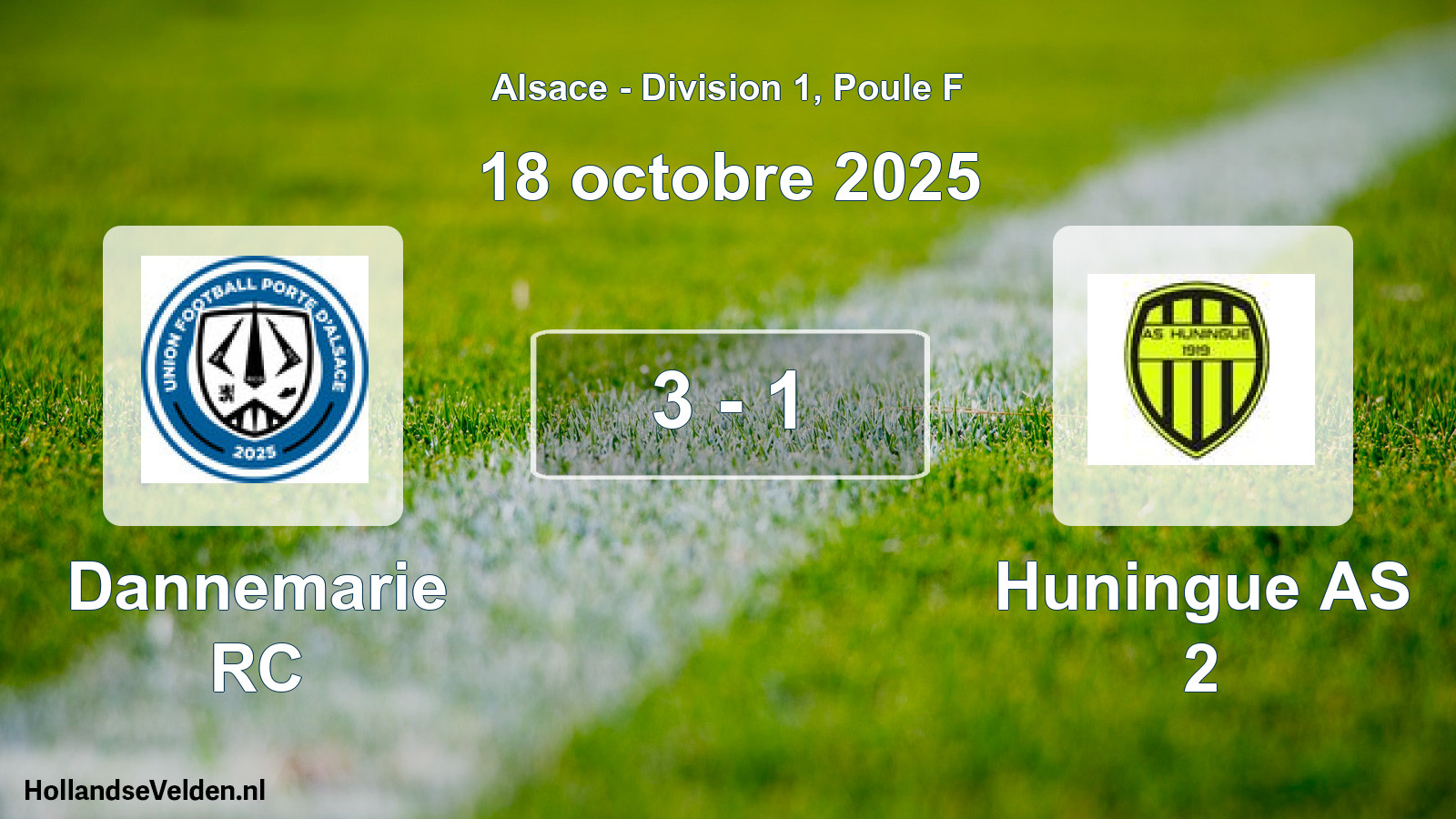 Total number of matches played: Dannemarie RC - Huningue AS 2 3 - 1 (18 October 2025)