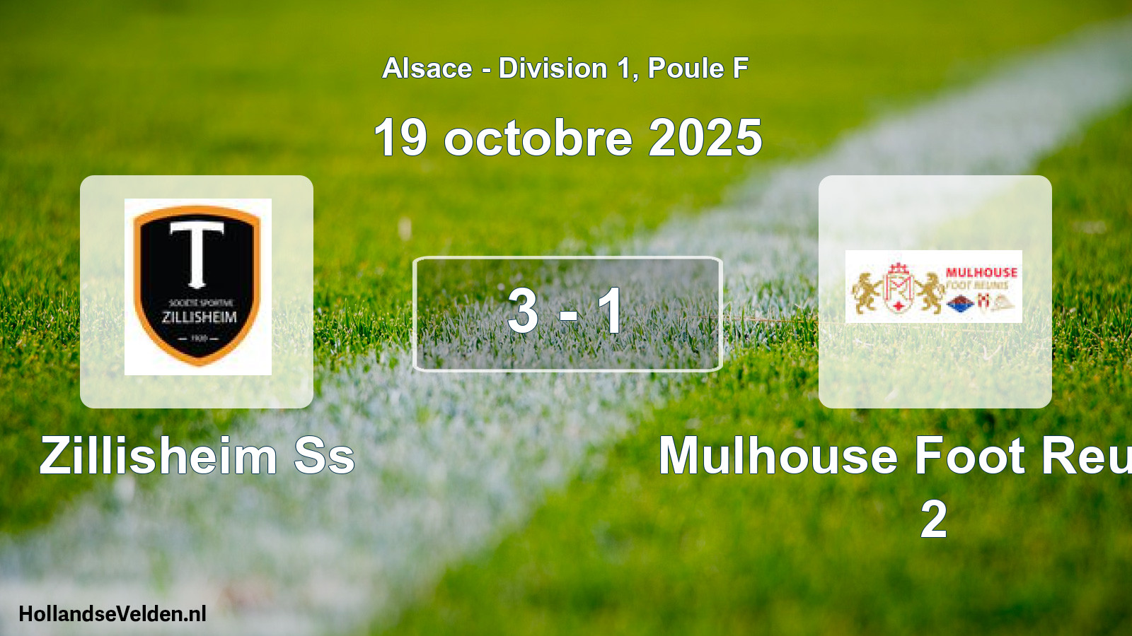 Match joué: Zillisheim Ss - Mulhouse Foot Reunis 2 3 - 1 (19 octobre 2025)