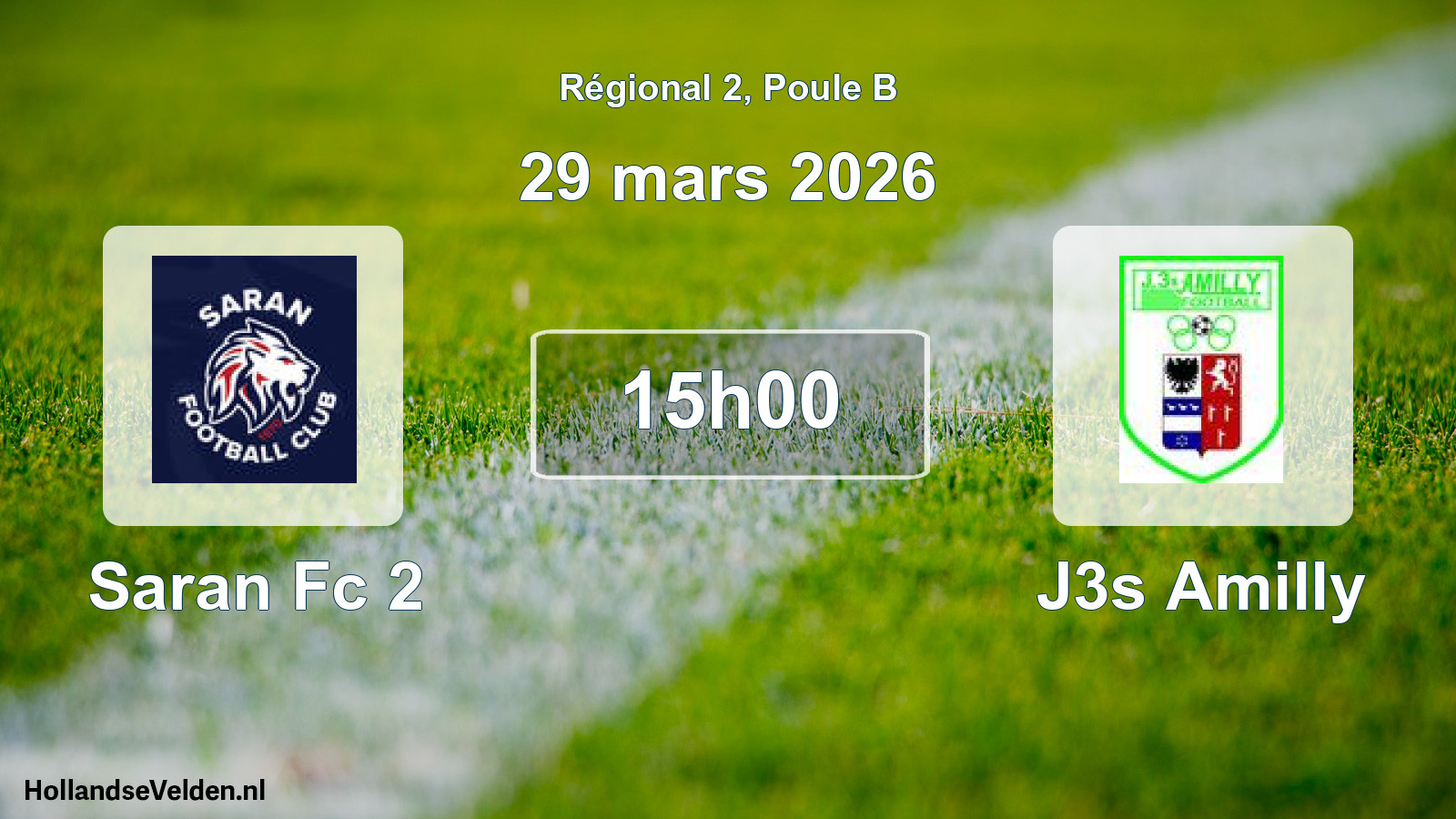 Geplande wedstrijd: Saran Fc 2 - J3s Amilly (29 maart 2026)