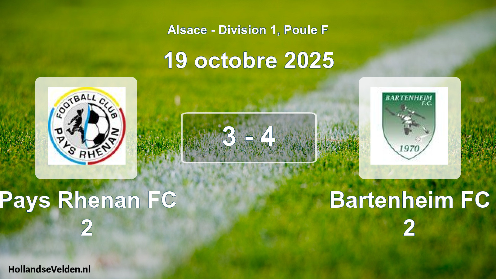 Total number of matches played: Pays Rhenan FC 2 - Bartenheim FC 2 3 - 4 (19 October 2025)