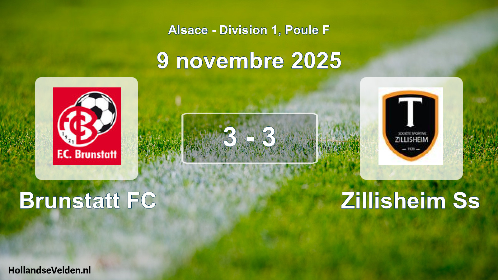 Match joué: Brunstatt FC - Zillisheim Ss 3 - 3 (9 novembre 2025)
