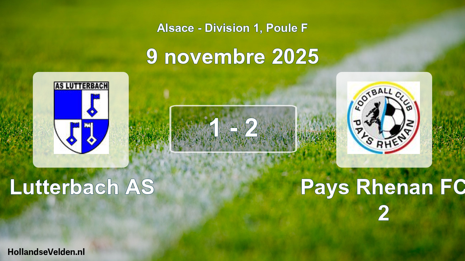 Match joué: Lutterbach AS - Pays Rhenan FC 2 1 - 2 (9 novembre 2025)