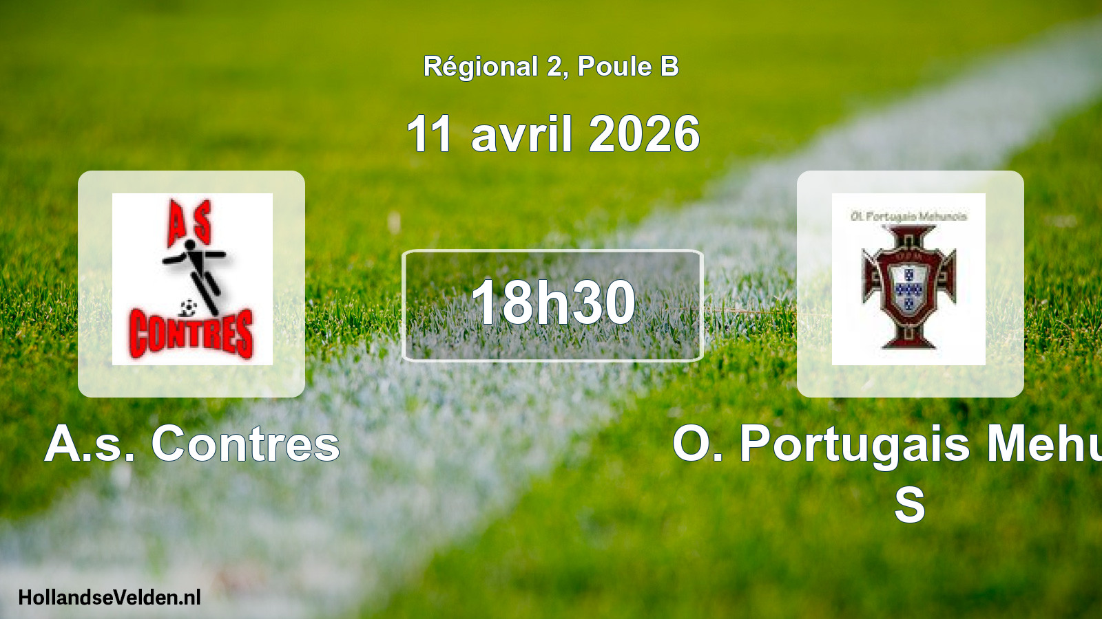 Geplande wedstrijd: A.s. Contres - O. Portugais Mehun S (11 april 2026)