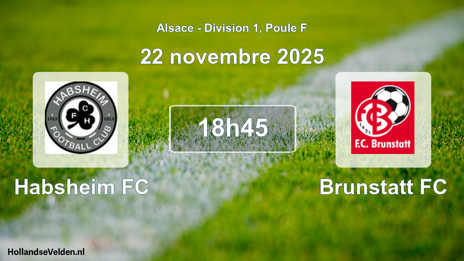 Match programmé: Habsheim FC - Brunstatt FC (22 novembre 2025)