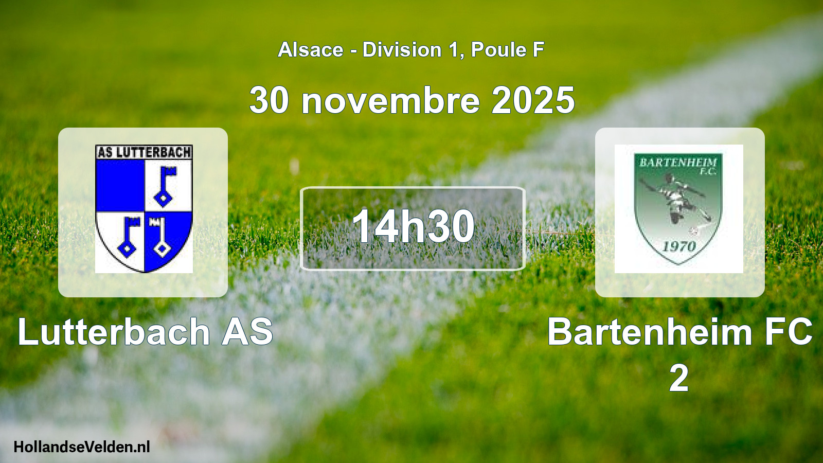 Match programmé: Lutterbach AS - Bartenheim FC 2 (30 novembre 2025)