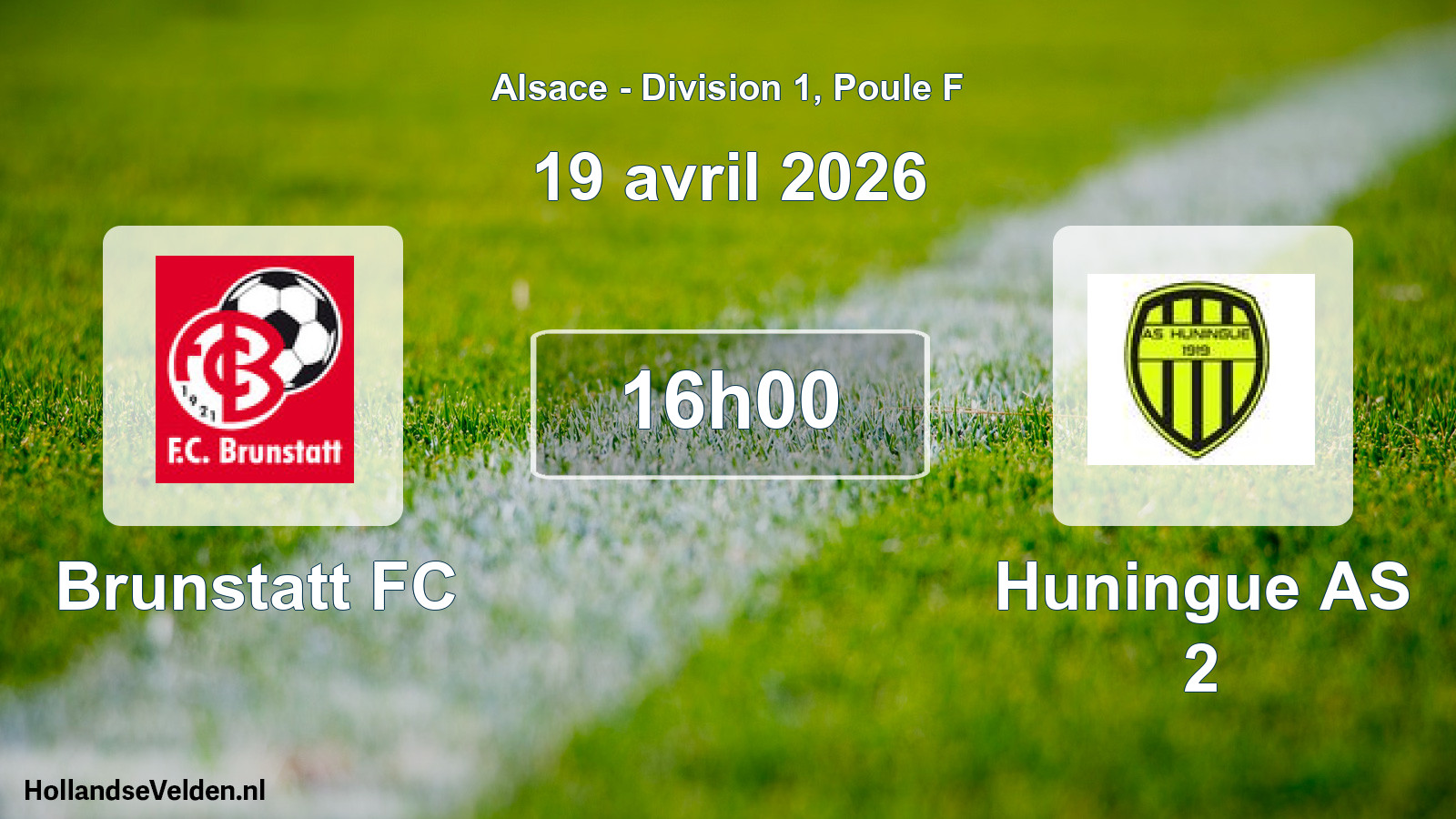 Match programmé: Brunstatt FC - Huningue AS 2 (19 avril 2026)