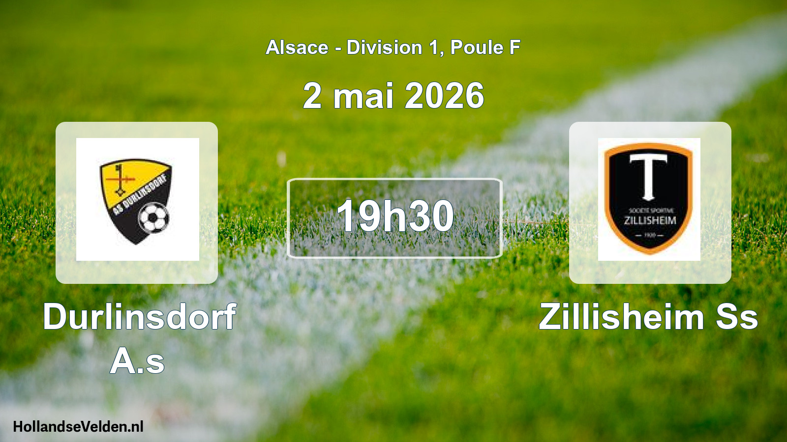 Match programmé: Durlinsdorf A.s - Zillisheim Ss (2 mai 2026)