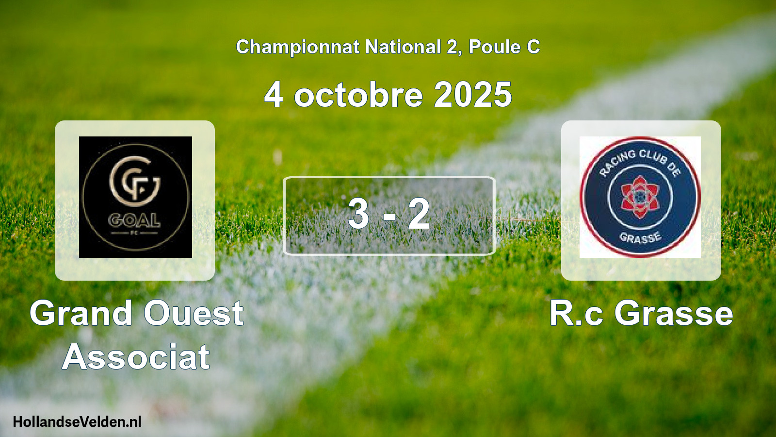 Gespeelde wedstrijd: Grand Ouest Associat - R.c Grasse 3 - 2 (4 octobre 2025)