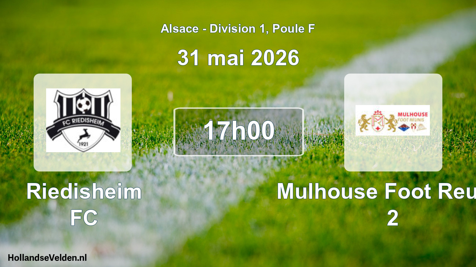 Match programmé: Riedisheim FC - Mulhouse Foot Reunis 2 (31 mai 2026)