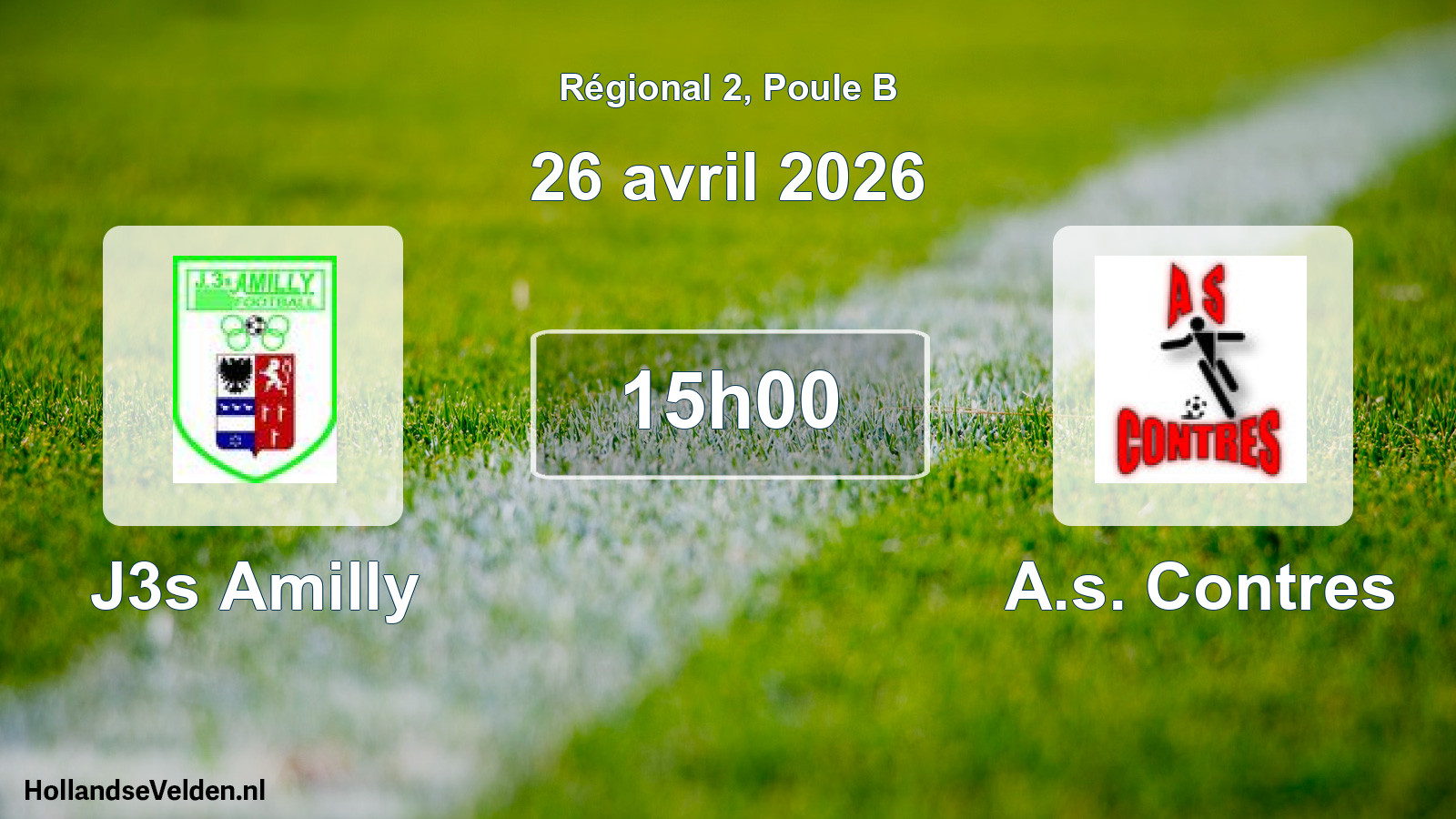 Geplande wedstrijd: J3s Amilly - A.s. Contres (26 april 2026)