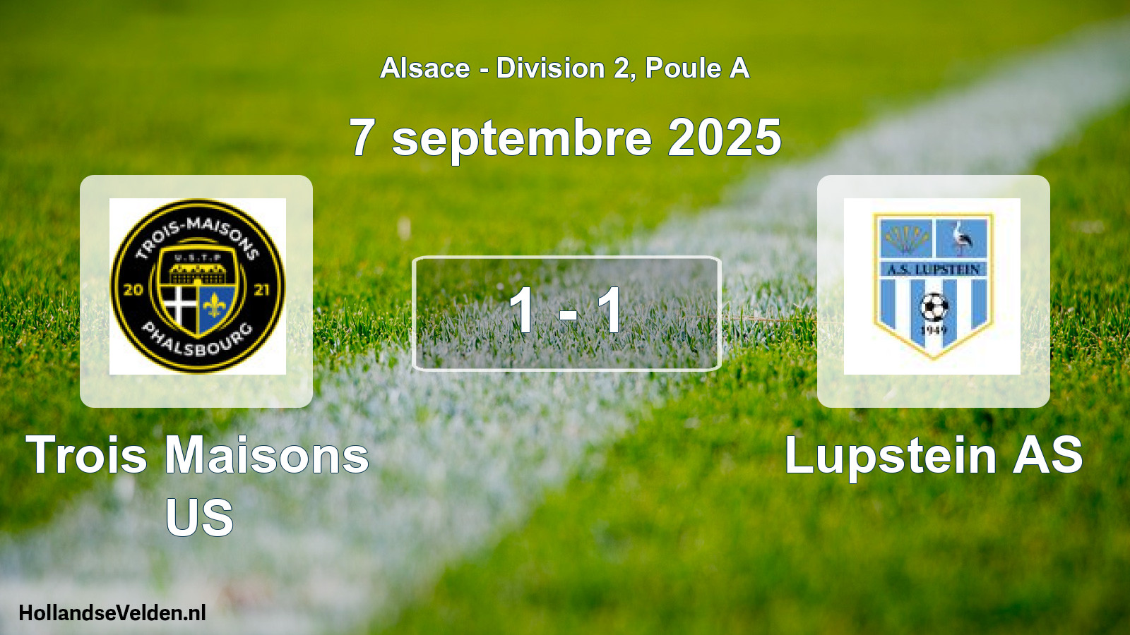 Match joué: Trois Maisons US - Lupstein AS 1 - 1 (7 septembre 2025)