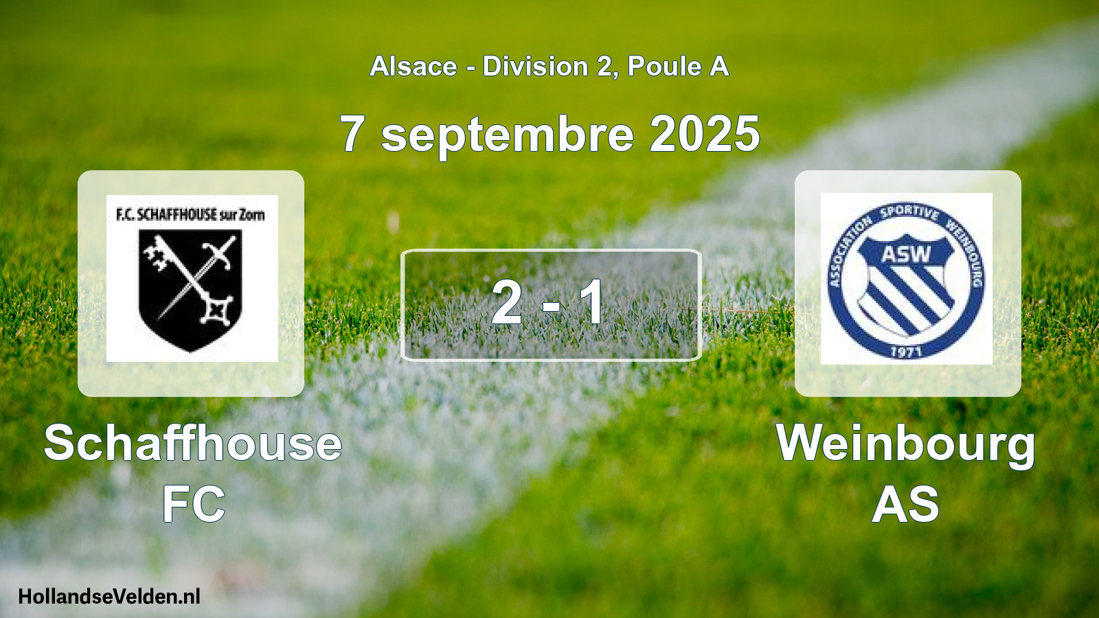 Match joué: Schaffhouse FC - Weinbourg AS 2 - 1 (7 septembre 2025)